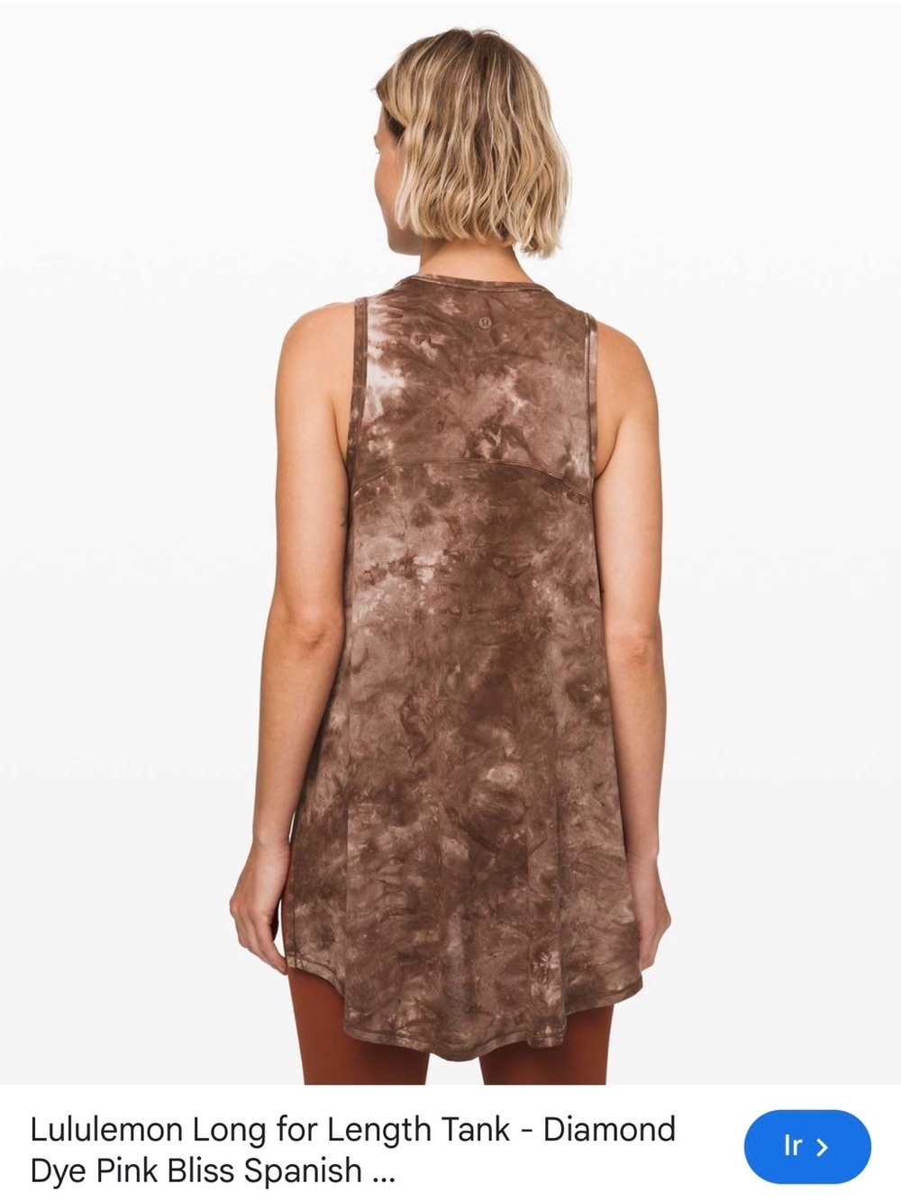 lululemon Athletica Brown Tie-Dye Long Tank
